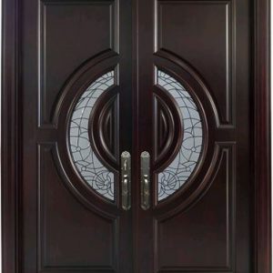 Pintu Rumah Murah Model Daun Kupu Tarung Kaca Patri