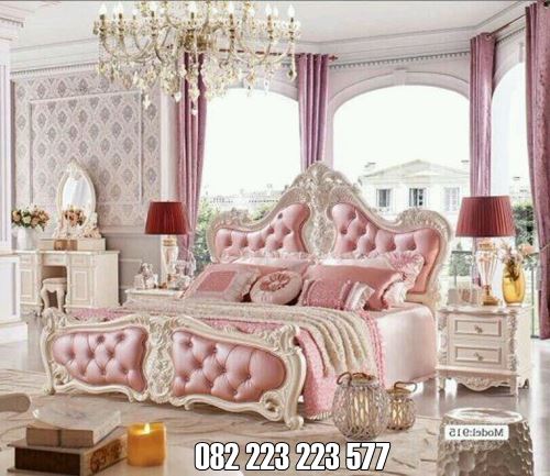 Set Tempat Tidur Warna Pink Putih Untuk Pasangan Suami Istri